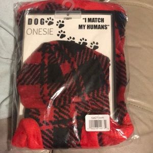 Red and Black plaid pet onesie